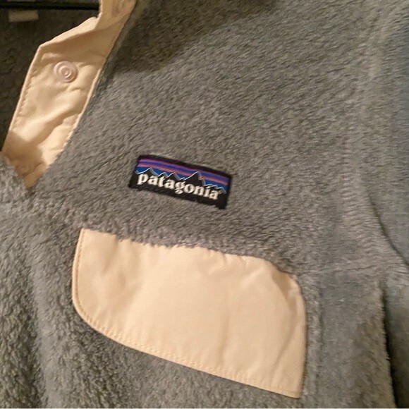 Patagonia Re-Tool Snap T Fleece Pullover Jacket Light Gray Cream Cozy Medium - Picture 5 of 8